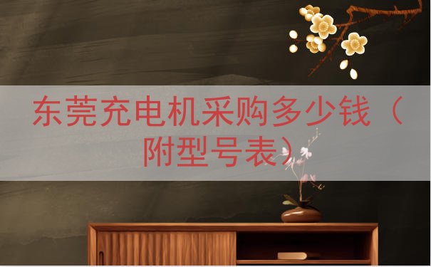 东莞充电机采购多少钱（附型号表）